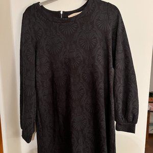 Loft Navy/Black Patterned Long Sleeve Dress